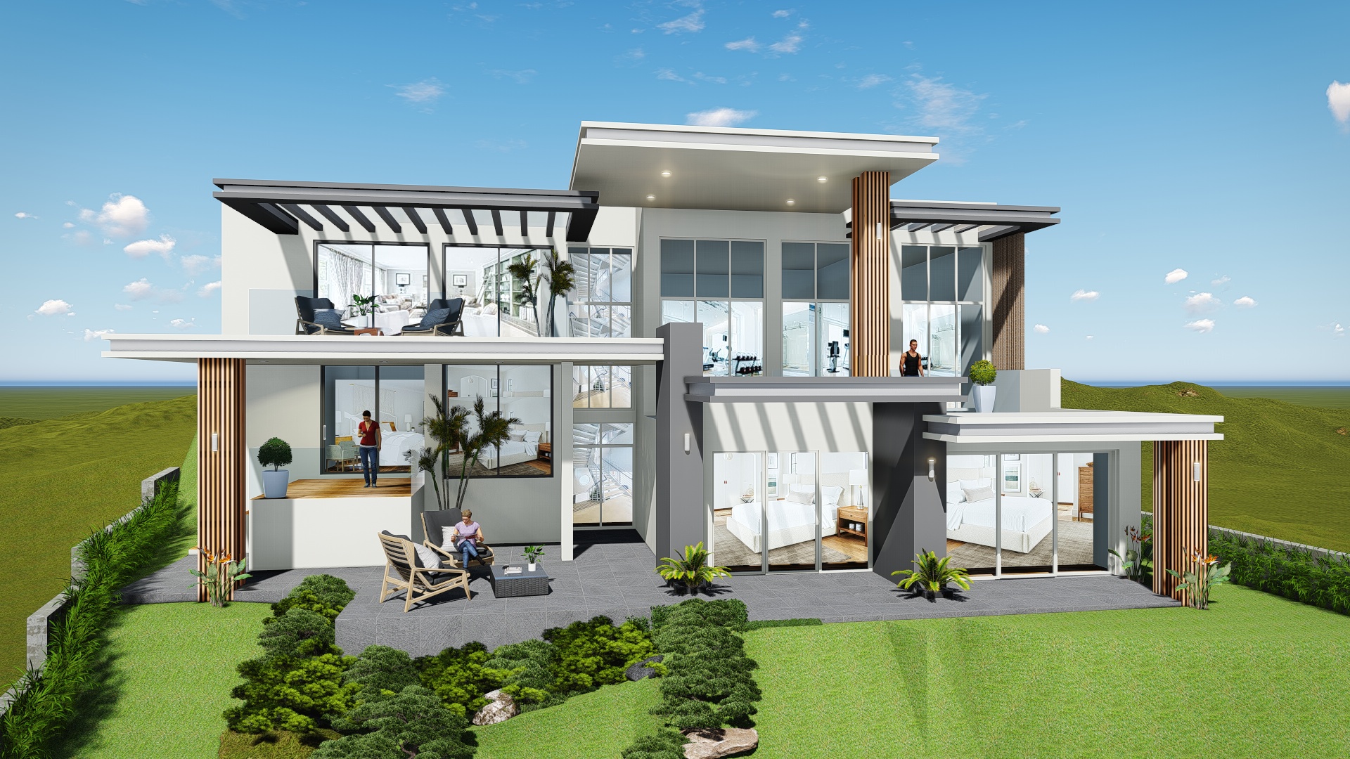 Render view 1 @ Wybalena Rd 3 Hunters Hill - Alteration and addition - DA